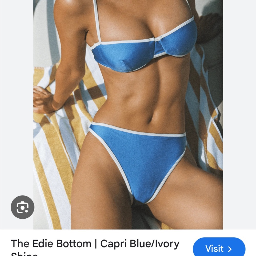 Blue and White Bikini Set